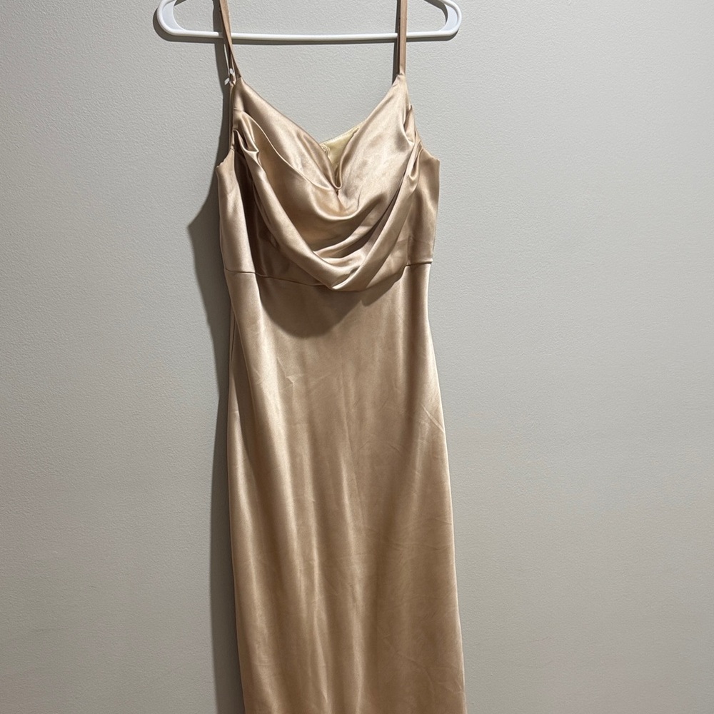Revelry Gold Satin Slip Dress